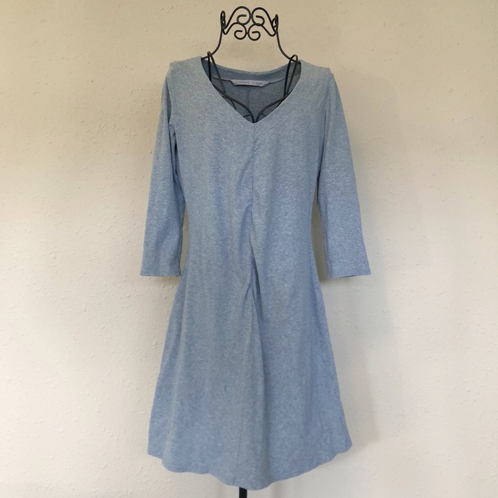 Athleta Organic Cotton 3/4 Sleeve Ruched Dress